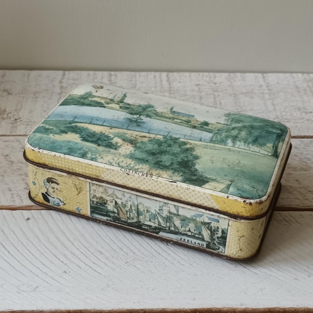 Antiek blik  -De Bruin-  honingkoeken, Ophalen of Verzenden, Gebruikt, Koek(jes), Overige merken