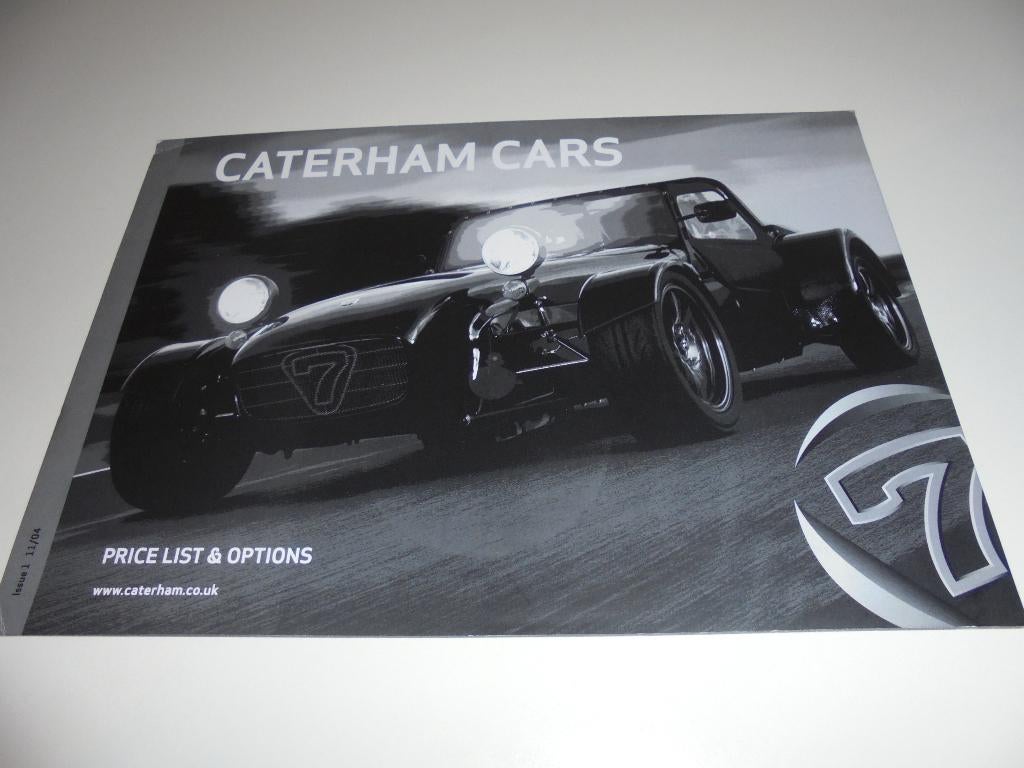 prijslijst Caterham Cars  2004, Ophalen of Verzenden, Zo goed als nieuw, Algemeen