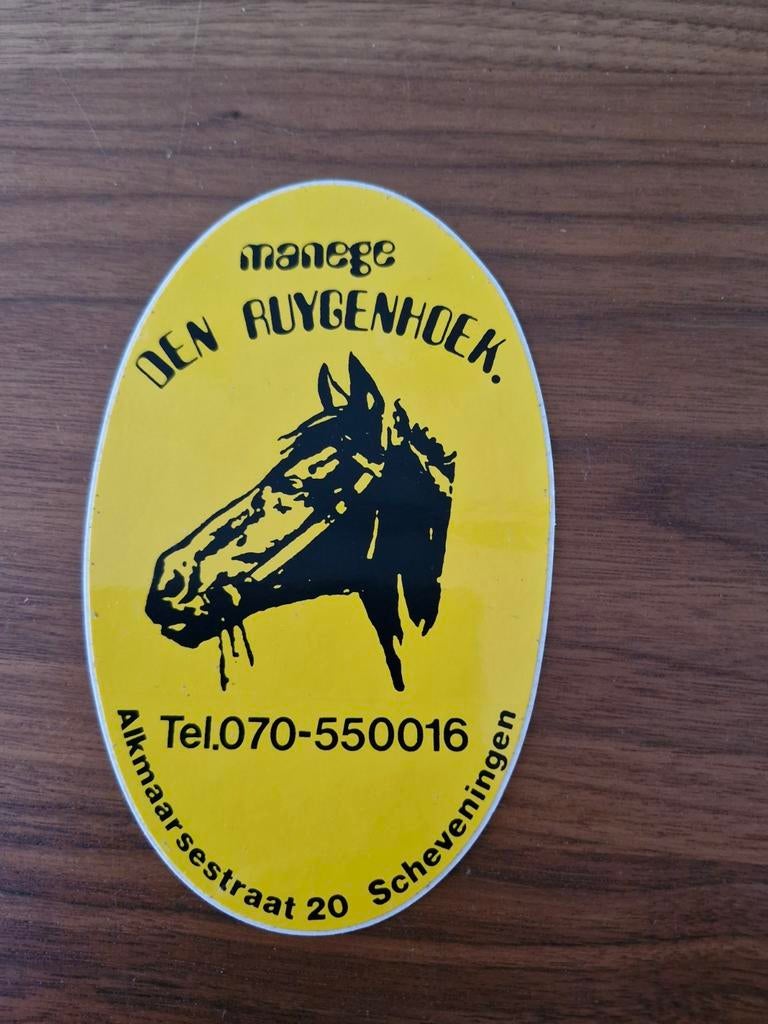 6154 Sticker Manege Den Ruygenhoek Scheveningen, Ophalen of Verzenden, Zo goed als nieuw