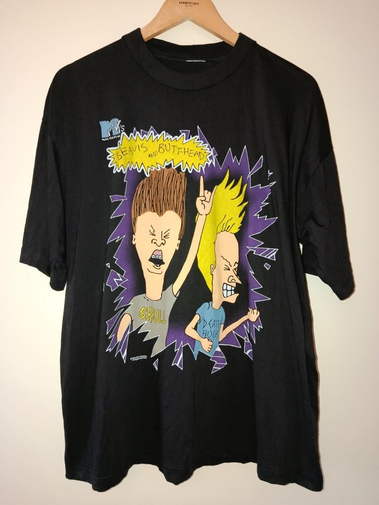 Beavis and Butt-Head vintage shirt 1994, Ophalen, Maat 56/58 (XL), Zwart