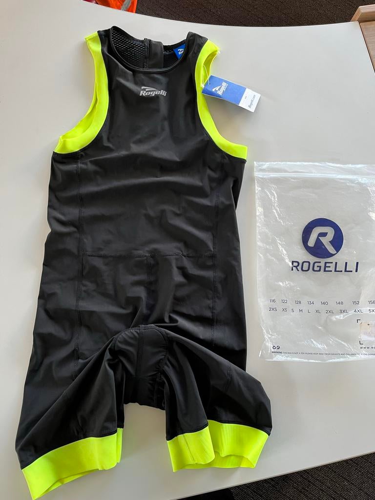 Rogelli Trisuit Maat M - Zwart/Neon Geel NIEUW, Maat 48/50 (M), Zwart, Nieuw, Ophalen of Verzenden