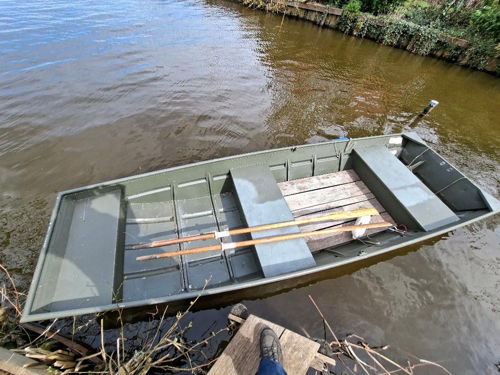 Alumacraft 1436 LT boot met talamex BB, accu, roeispanen, Watersport en Boten, Vis- en Consoleboten, Ophalen, Gebruikt, Tot 10 pk