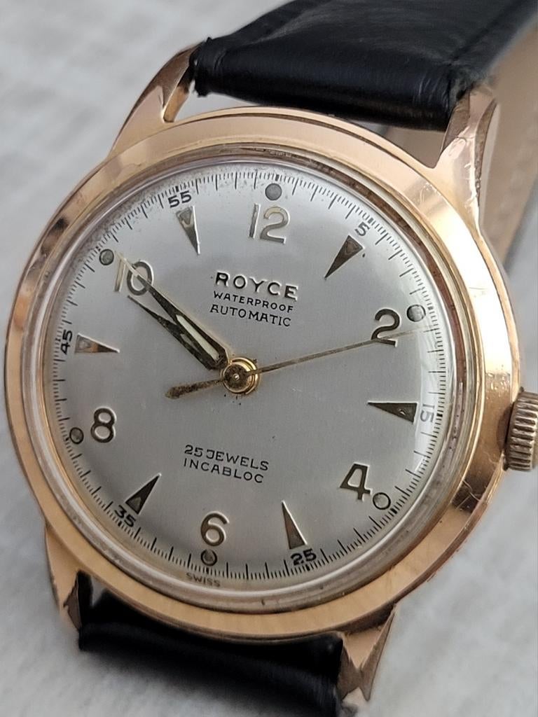 Vintage royce (eska) bidynator felsa 690 jewels 25 uit 1955, Sieraden, Tassen en Uiterlijk, Horloges | Antiek, Overige merken