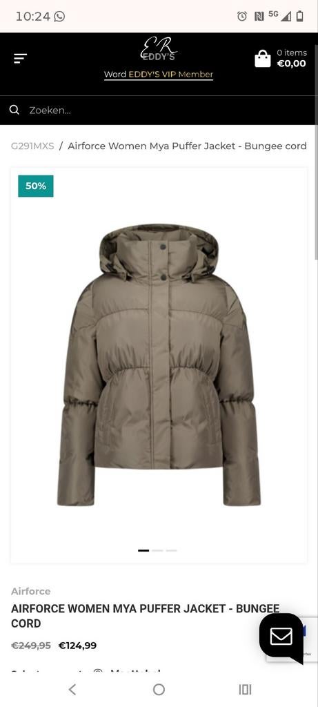 Airforce jas maat xs, Overige kleuren, Airforce, Nieuw, Ophalen of Verzenden