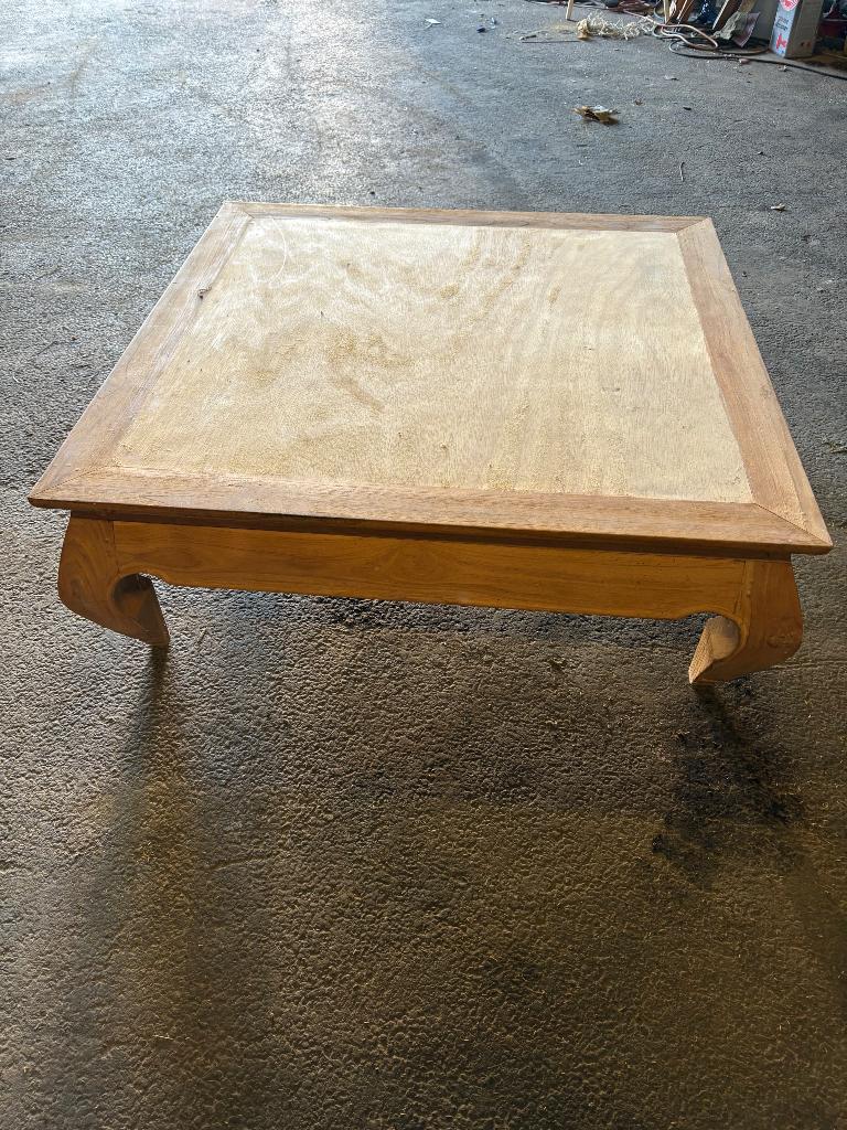 Opium salontafel, Ophalen, Gebruikt, 100 tot 150 cm, Vierkant