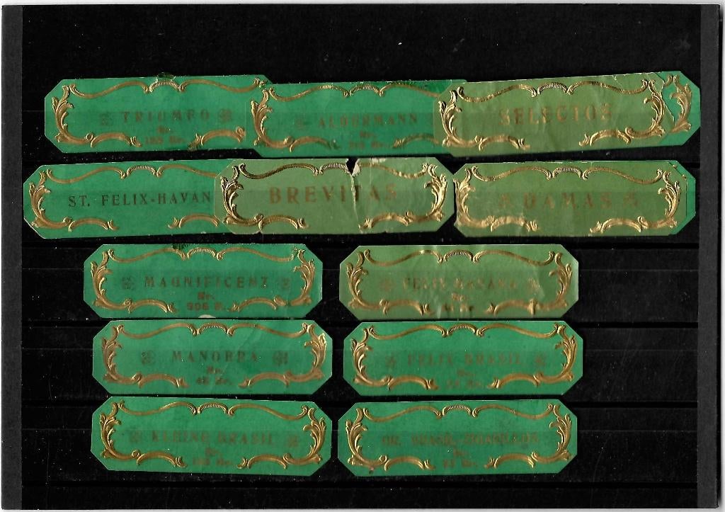 strookjes   12 st  groen, Ophalen of Verzenden, Gebruikt, Sigarenbandjes