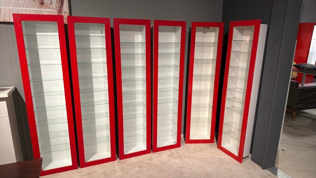 4 Ikea Bertby vitrinekasten, Huis en Inrichting, Gebruikt, ., Ophalen of Verzenden, Ikea Bertby