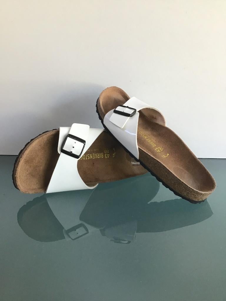 Birkenstock Madrid 43 | wit | Nieuw | Gratis verzenden, Kleding | Dames, Schoenen, Slippers, Verzenden, Wit, Nieuw