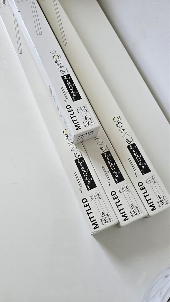 Ikea Mittled LED verlichting 3x 60cm, 1x 40cm (nieuw), Ophalen of Verzenden, Nieuw