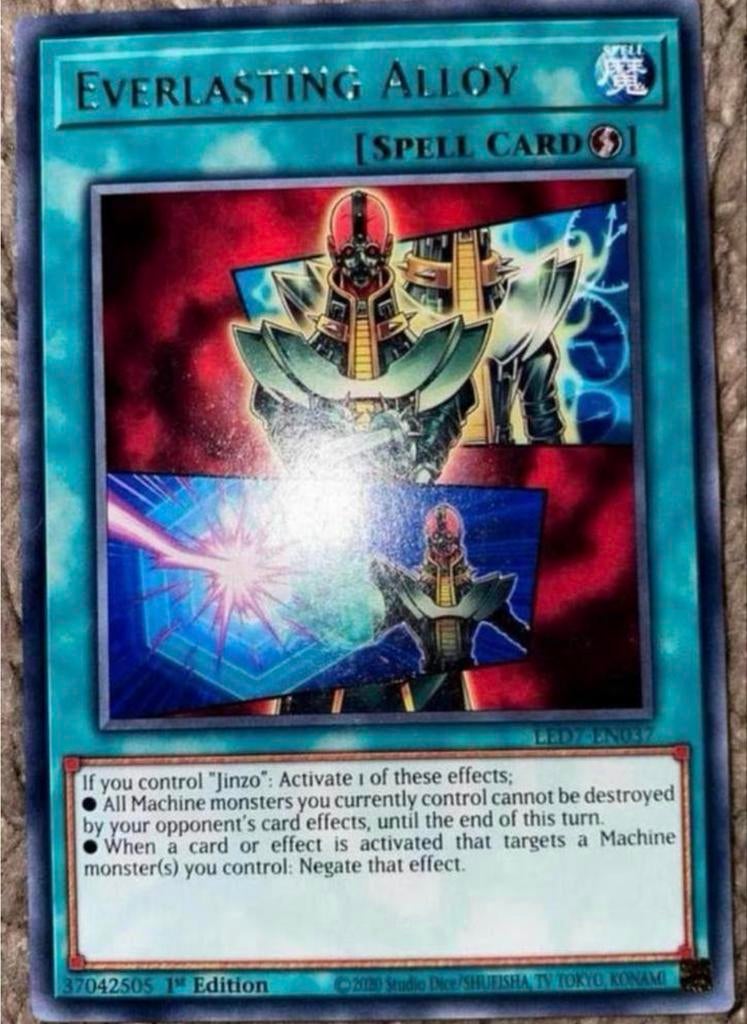 Yu-Gi-Oh! Everlasting Alloy LED7 1st Ed Jinzo !, Hobby en Vrije tijd, Verzamelkaartspellen | Yu-gi-Oh!, Ophalen of Verzenden, Zo goed als nieuw
