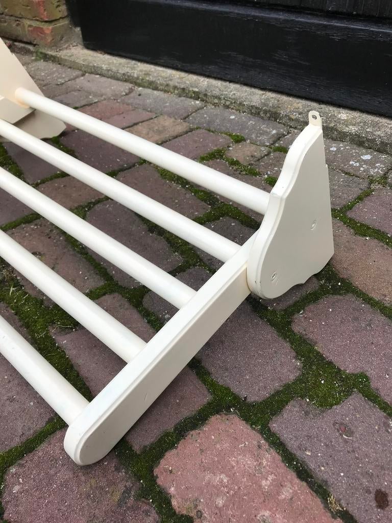 Vintage houten wand handdoekenrek, Antiek en Kunst, Ophalen of Verzenden