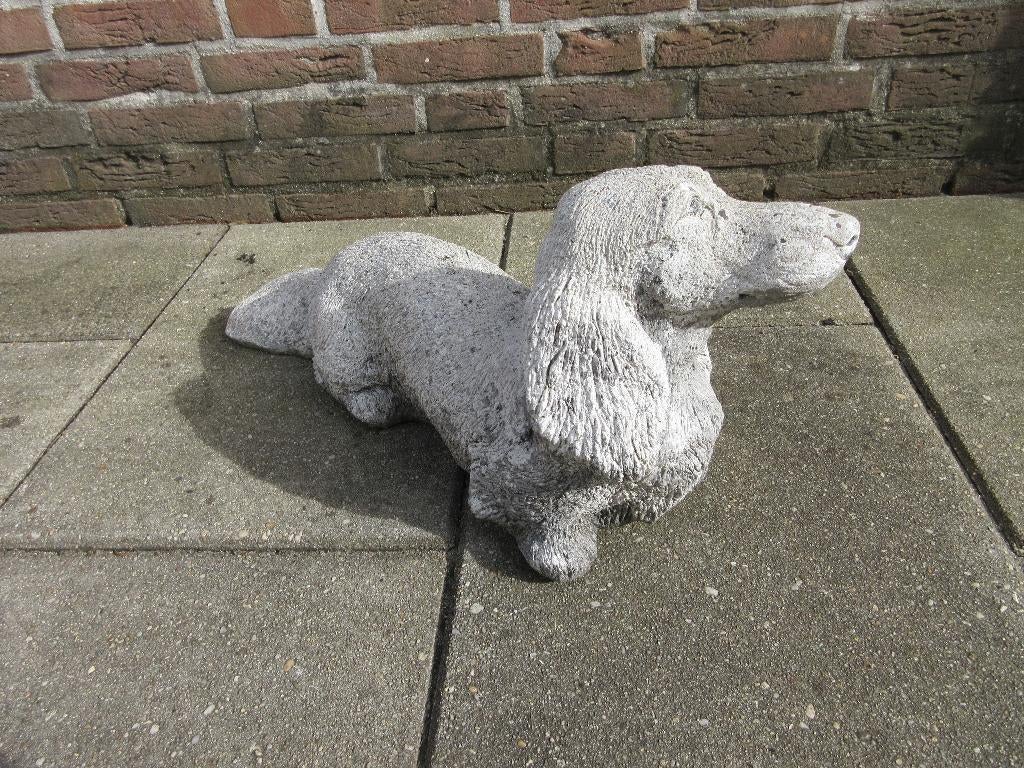 Betonnen hond Teckel tuinbeeld, Ophalen, Gebruikt, Beton, Overige typen
