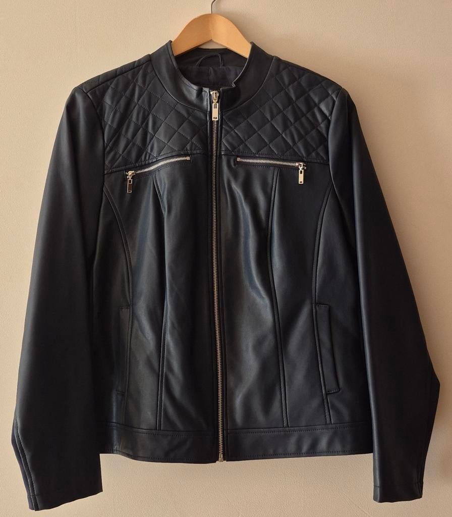 MS Mode Jasje PU Leer Maat XL (44) Donkerblauw, Verzenden, Blauw