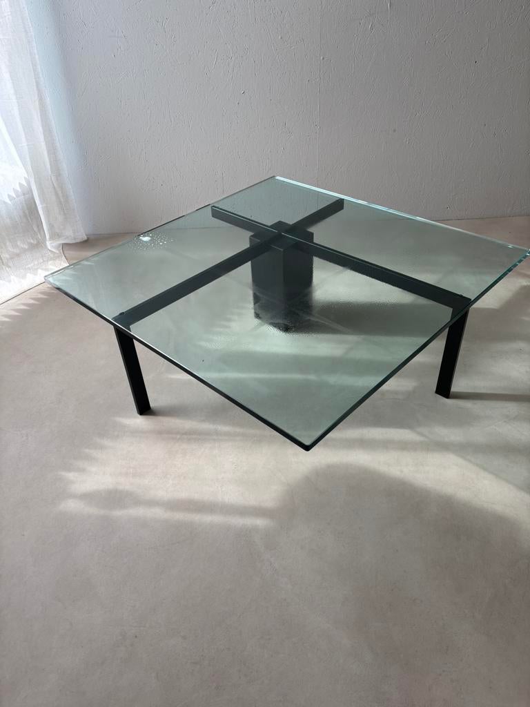 Metaform KW1 salontafel Hank Kwint 1980s glas zwart metaal, Ophalen of Verzenden