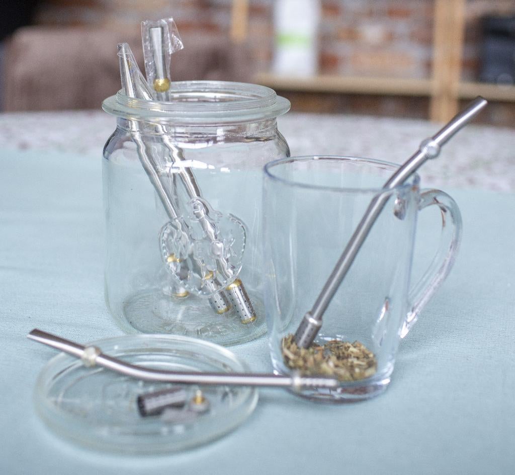 Roestvrijstalen rietje met een zeefje en filter, Ophalen of Verzenden, Nieuw