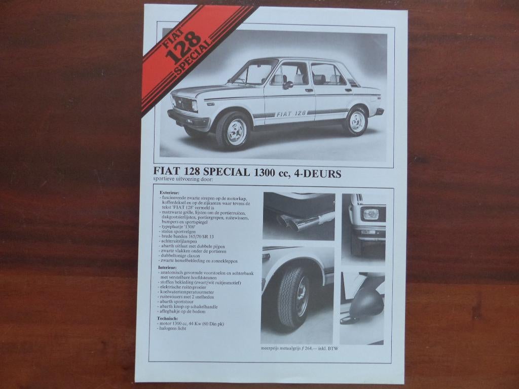 Fiat 128 Special 1300 1978 leaflet, Verzenden, Zo goed als nieuw, Overige merken