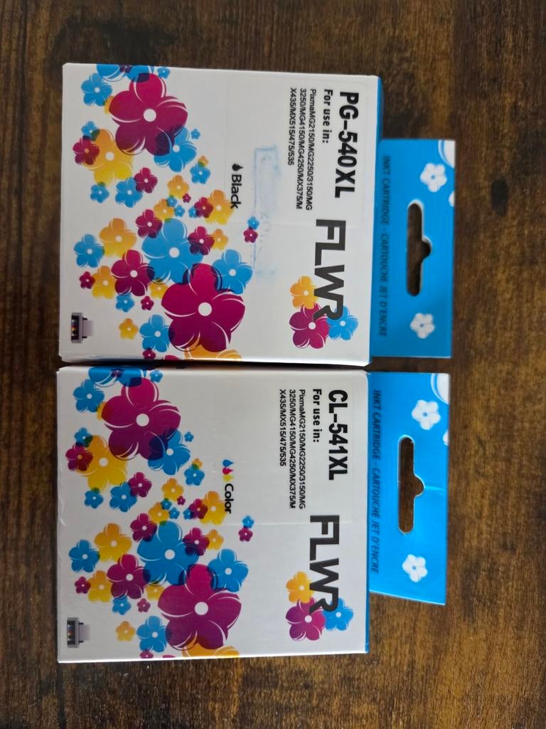 FLWR Inktcartridges PG-540XL Zwart & CL-541XL Kleur, Ophalen of Verzenden, Nieuw, Cartridge, FLWR