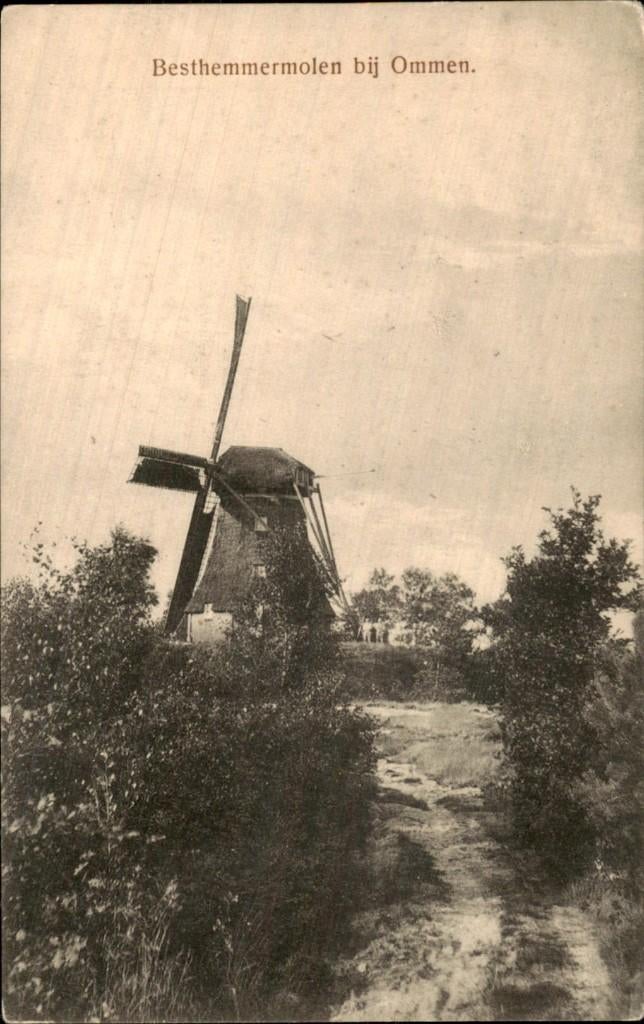 Ommen - Besthemmermolen - Zicht op de molen, Ophalen of Verzenden, Voor 1920, Gelopen, Overijssel