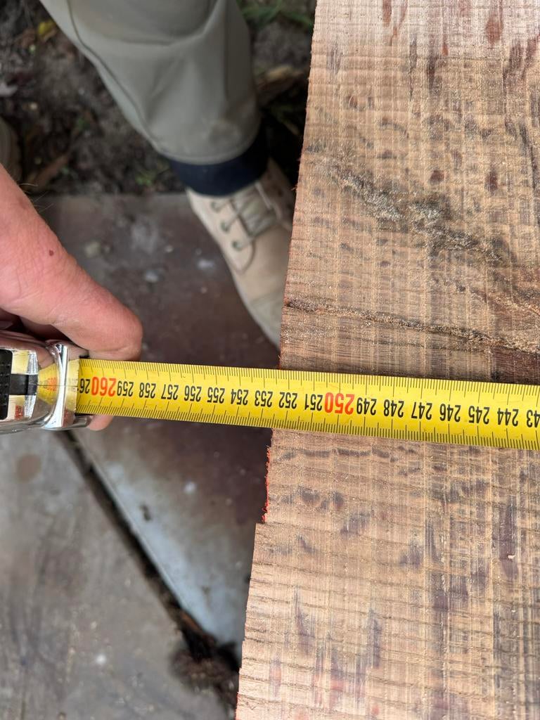 Mooie eiken Schaaldelen 250 x50-55x4 cm, Ophalen, Eiken, Zo goed als nieuw, Plank