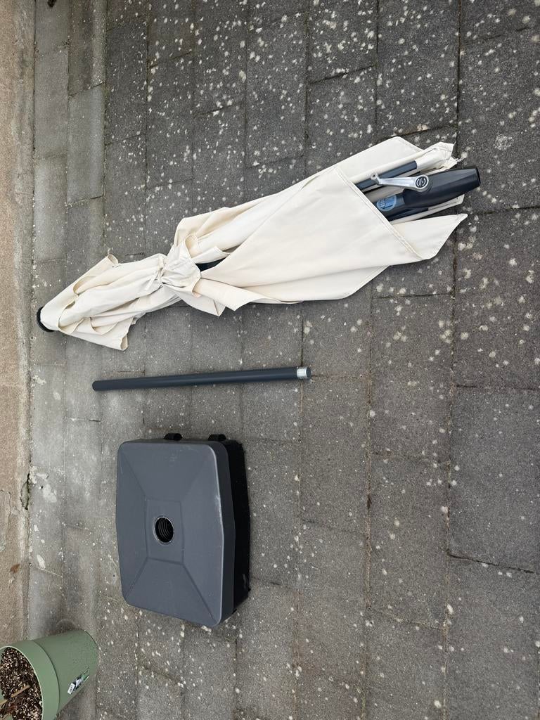 Handson balkon parasol met molen, Tuin en Terras, Parasols, Ophalen, Gebruikt, 1 tot 2 meter, Stokparasol