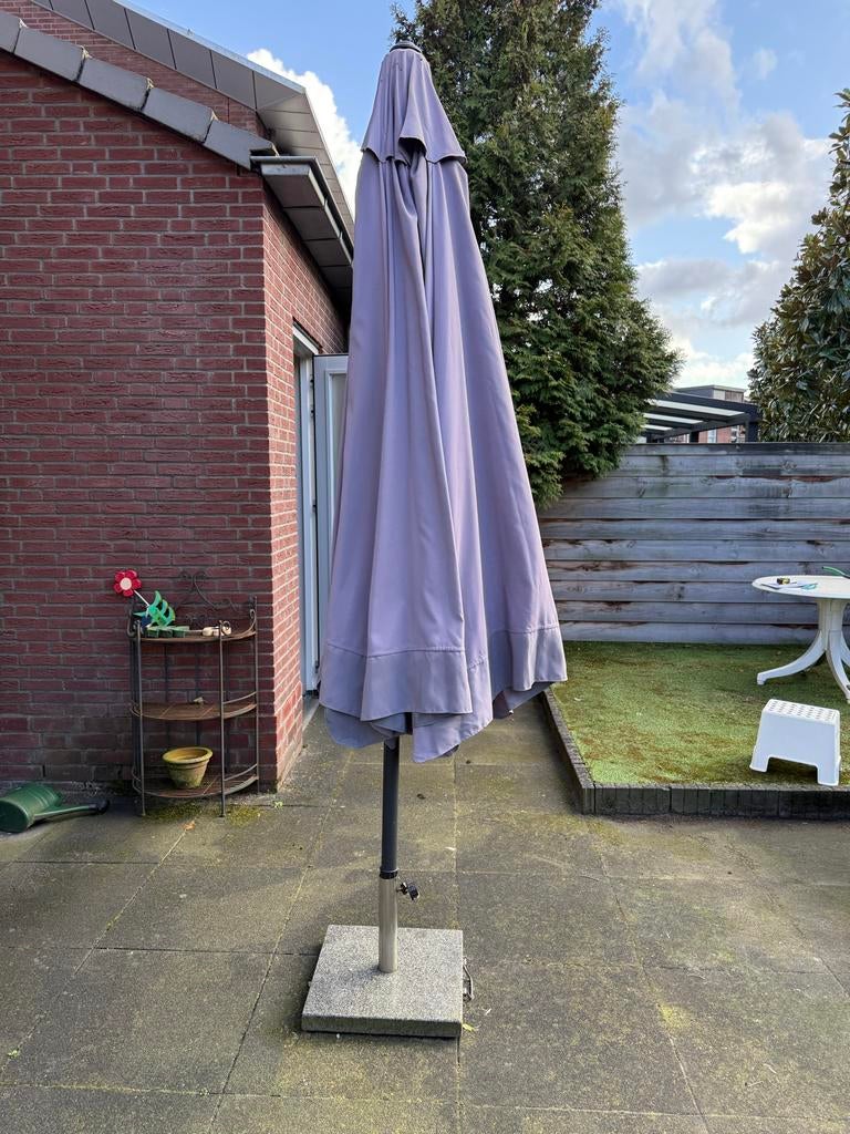 Parasol met voet - Grijs, Ophalen, Gebruikt, Stokparasol