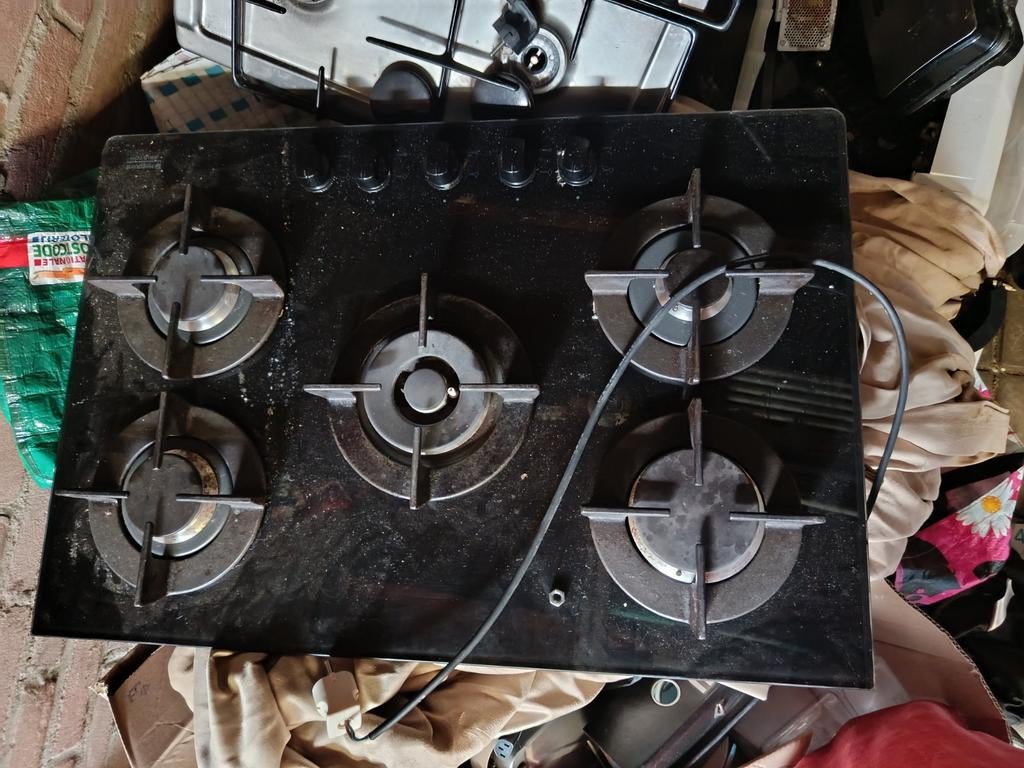 Hotpoint gaskookplaat met 5 pitten, Witgoed en Apparatuur, Kookplaten, Gebruikt, Inbouw, Gas, 4 kookzones