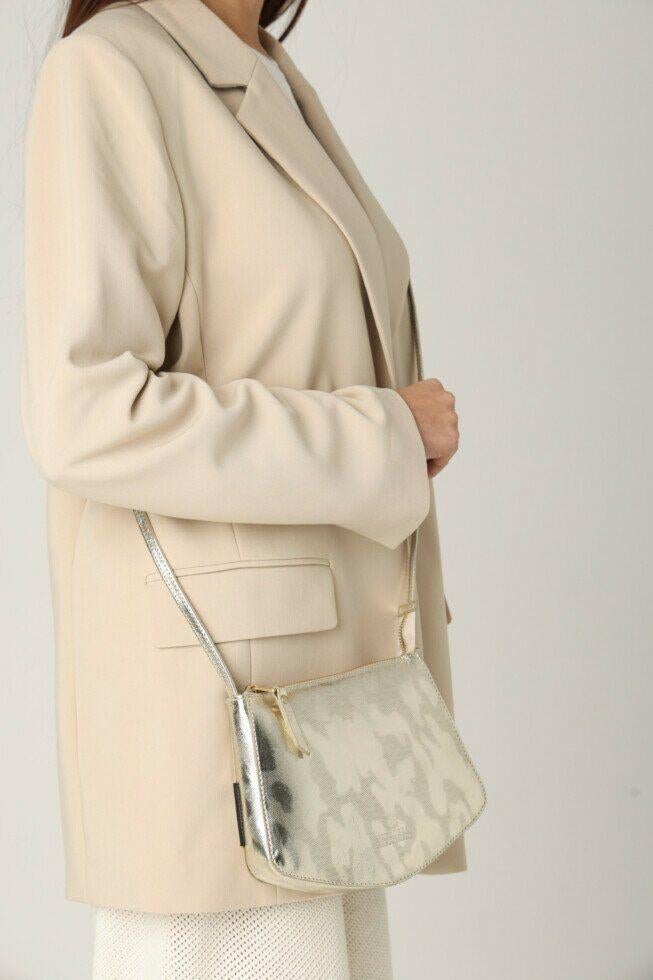 Goudkleurige leren tasje Fred de la Bretoniere, Sieraden, Tassen en Uiterlijk, Tassen | Damestassen, Ophalen of Verzenden, Zo goed als nieuw