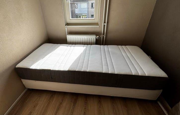 IKEA ESPEVÄR boxspring met HÖVÅG matras, Ophalen, 90 cm, Eenpersoons, Wit