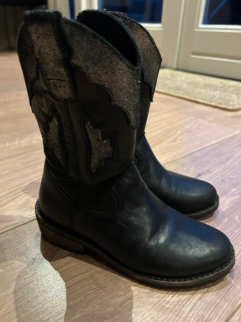 Zwarte laarsjes met glitter maat 26, Ophalen, Meisje, Laarzen, Zo goed als nieuw