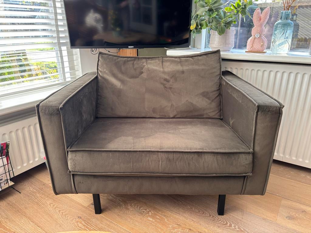 Fauteuil army green - Trendhopper, Huis en Inrichting, Fauteuils, Ophalen, Gebruikt, 75 tot 100 cm, 100 tot 125 cm