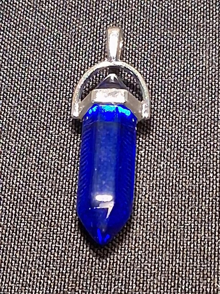 Dubbeleinder hanger donkerblauw, Ophalen of Verzenden, Nieuw, Blauw, Glas of Kristal