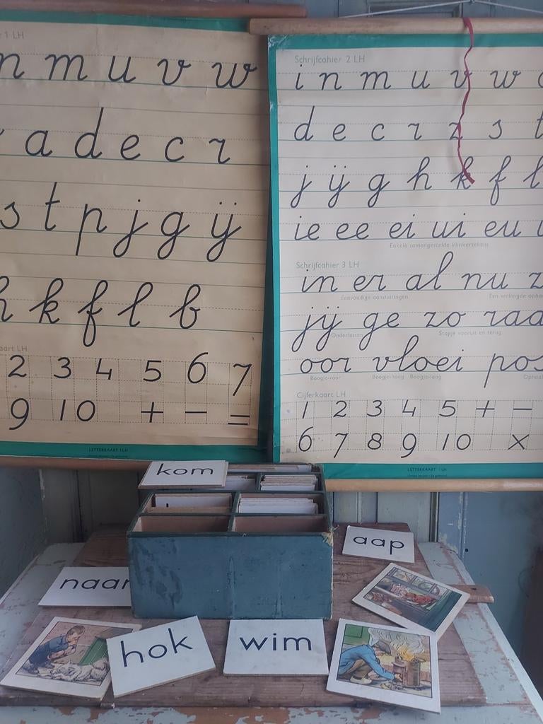 2 x school letterplaat op rol 1e & 2e leerjaar, Ophalen of Verzenden