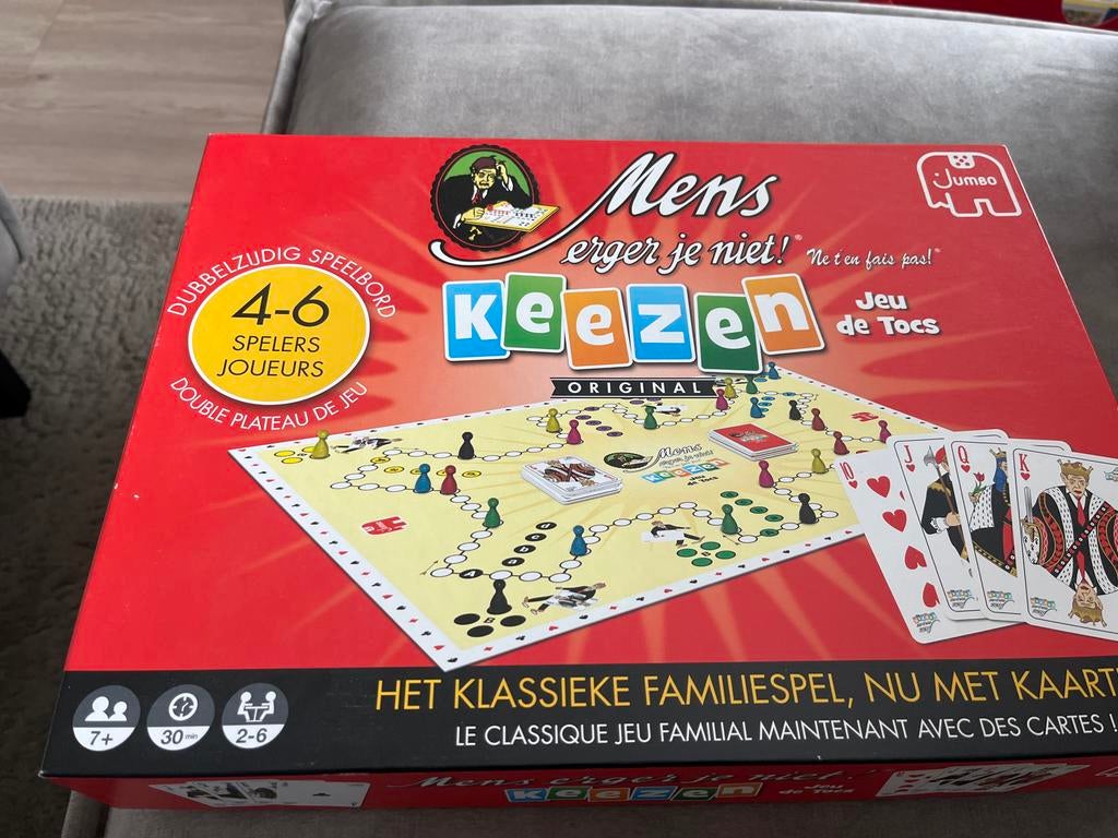 Mens erger je niet! Keezen - Het klassieke familiespel, Drie of vier spelers, Ophalen of Verzenden, Zo goed als nieuw
