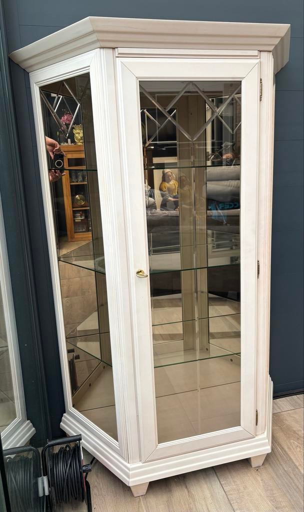 Mooie vitrinekast met verlichting, Huis en Inrichting, Kasten | Vitrinekasten, Ophalen, Gebruikt, 50 tot 100 cm, Glas