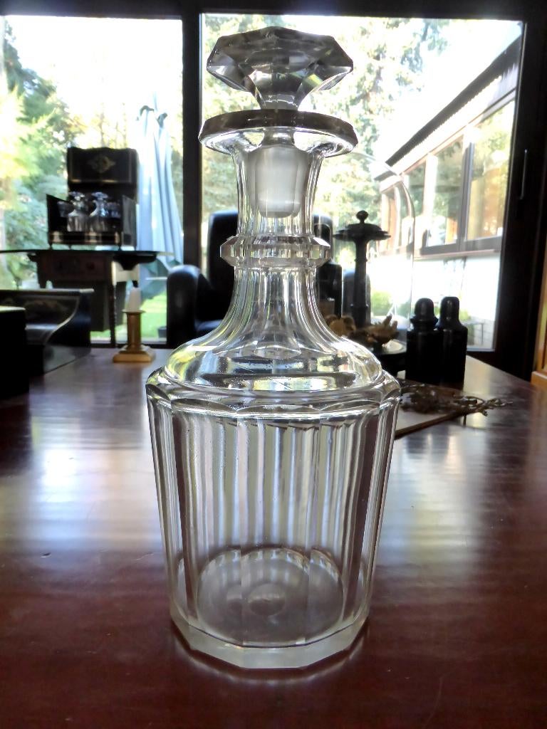 Prachtige zware antieke kristallen karaf + 30 cm      nr.13, Ophalen of Verzenden