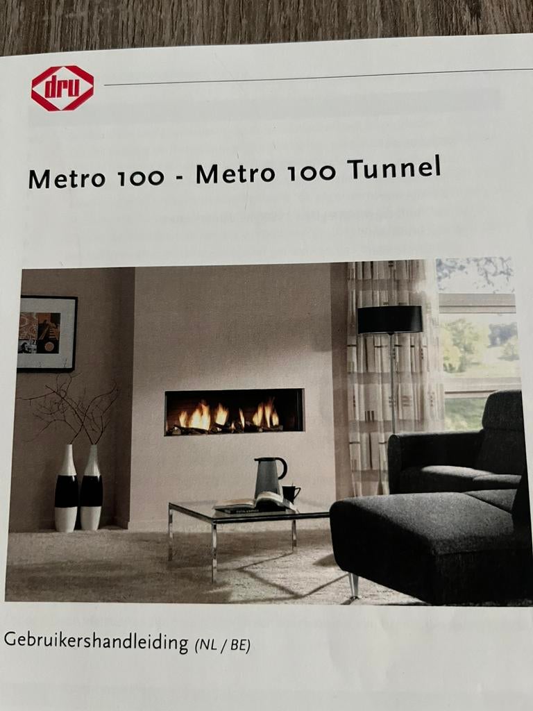 Dru gaskachel inbouw met afstandbediening, Ophalen of Verzenden, Zo goed als nieuw, Gas, Gaskachel