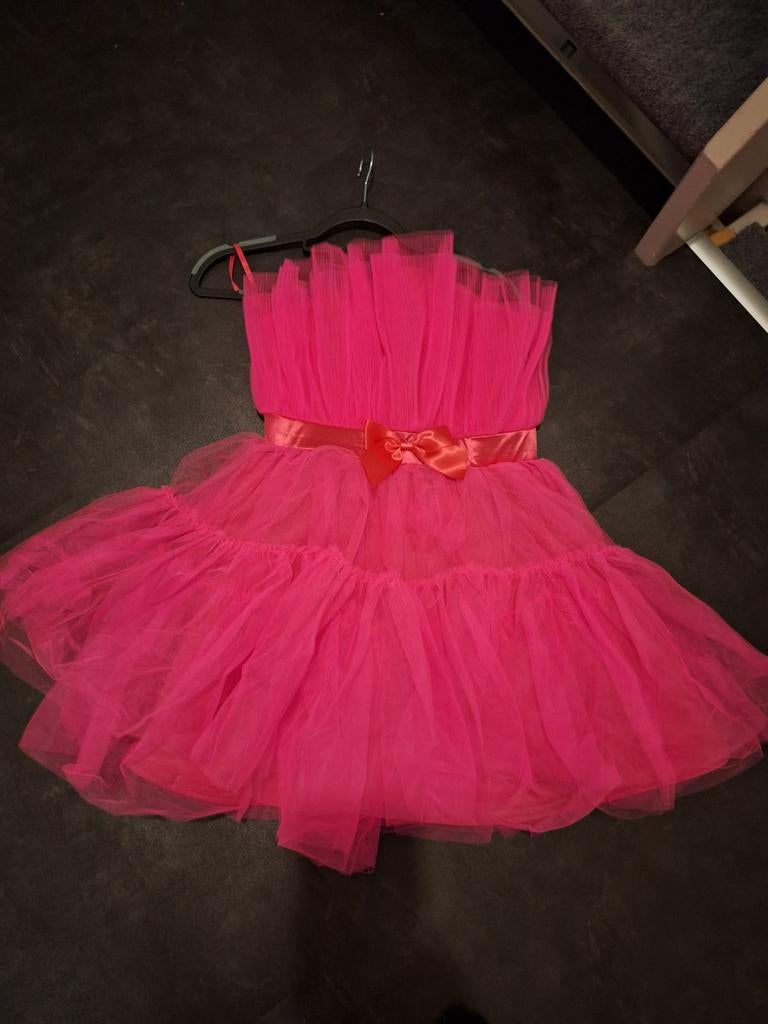 Roze tule strapless jurk maat M, Kleding | Dames, Jurken, Gedragen, Maat 38/40 (M), Roze, Boven de knie, Ophalen of Verzenden