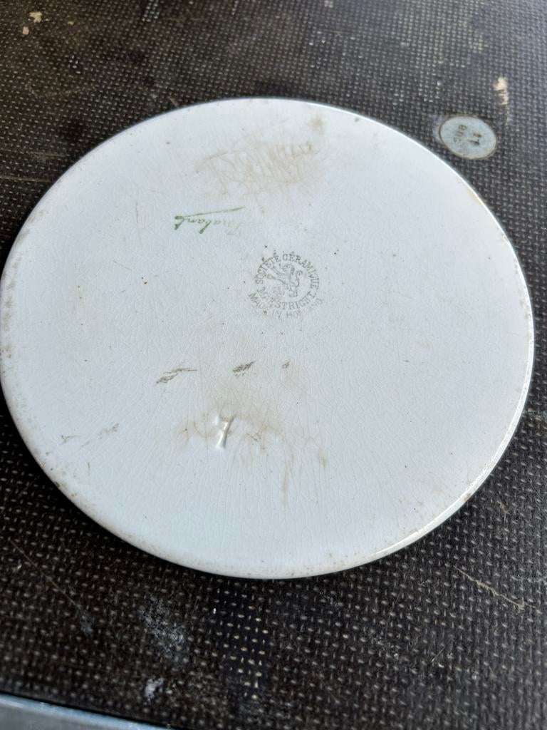 Boerenbont plat rond schaaltje motief brabant, Antiek en Kunst, Antiek | Wandborden en Tegels, Ophalen of Verzenden