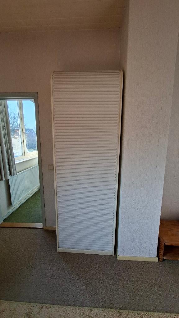 Pastoe Amsterdammer roldeurkast wit 220cm hoog, Ophalen, Kunststof, Gebruikt, 200 cm of meer