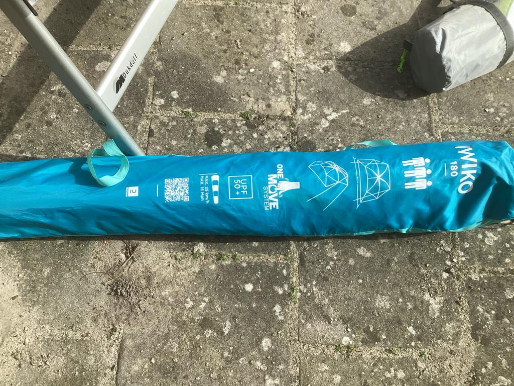 Strandparasol windscherm Wiko 180, Ophalen of Verzenden, Zo goed als nieuw, 1 tot 2 meter, Strandparasol