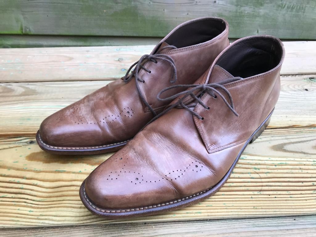 FLORIS VAN BOMMEL bruin leren veterboots maat 6.5/40 H, Bruin, Boots, Ophalen of Verzenden, Gedragen