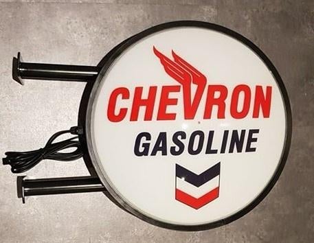Chevron gasoline reclame verlichting mancave lamp SALE SALE, Lichtbak of (neon) lamp, Nieuw, Ophalen of Verzenden, Info@americansaleshop.nl