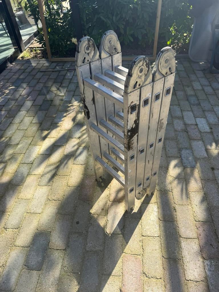 Excelsior vouwladder 4 meter maximaal, Ophalen, Gebruikt, Ladder, Opvouwbaar of Inschuifbaar