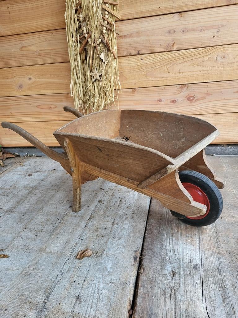 Houten kinder kruiwagen, Ophalen, Gebruikt