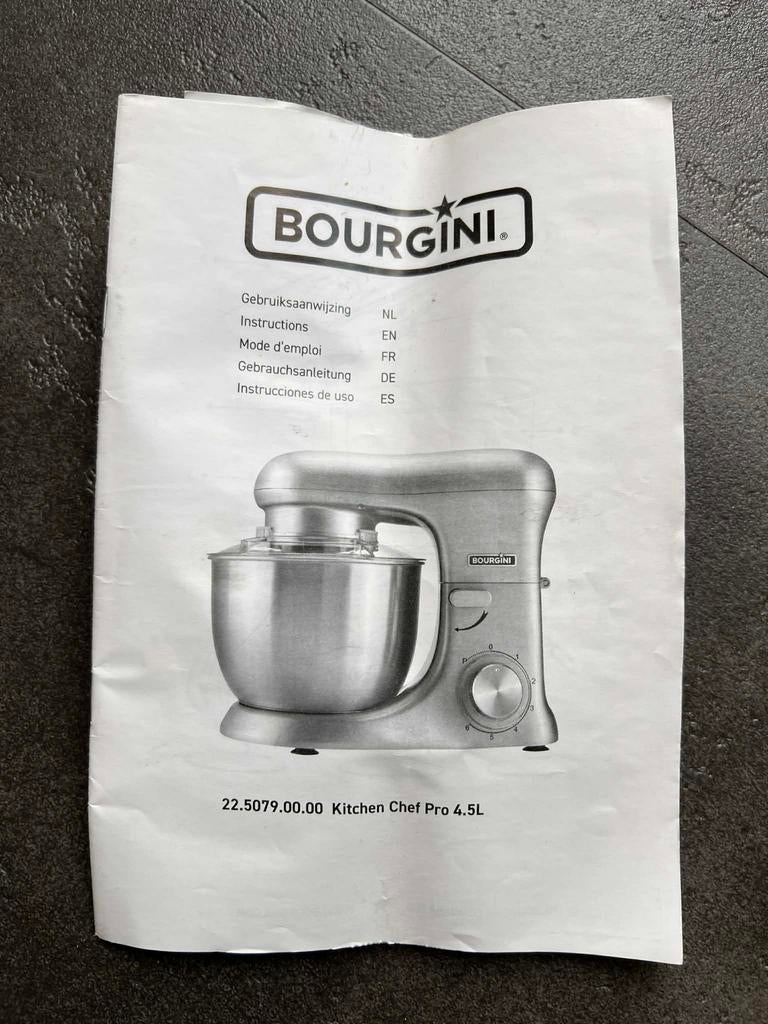 BOURGINI Kitchen Chef Pro 4.5L Keukenmachine - Zo goed als n, Witgoed en Apparatuur, 4 liter of meer, Ophalen, Zo goed als nieuw