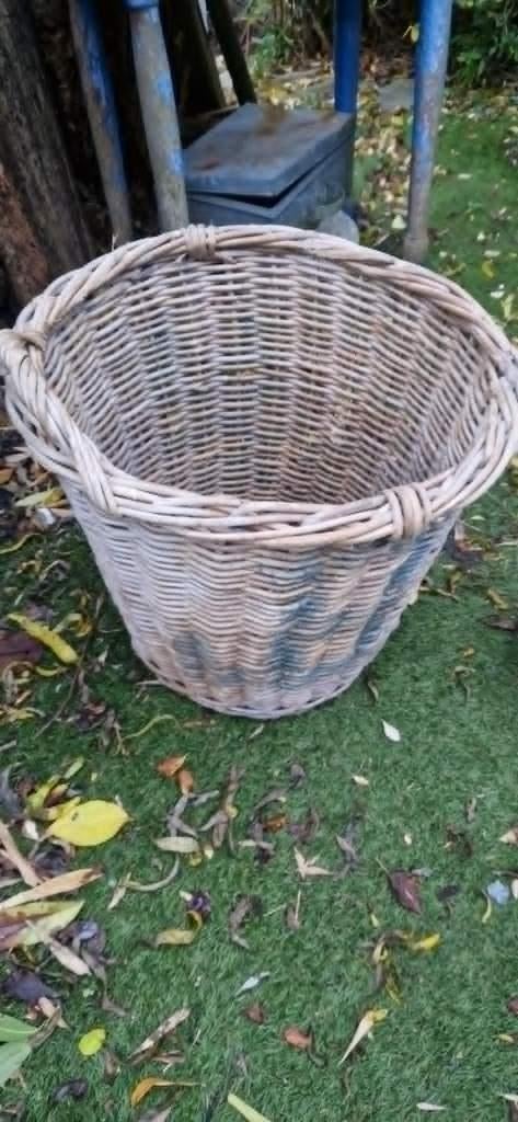 Originele bollenmand uit de bloemensector (brocante), Gebruikt, Mand, Rond, Ophalen of Verzenden