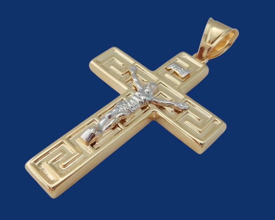 Groot 14 karaat Gouden Kruis Kettinghanger, Jw, Verzenden, Nieuw, Kruis of Symbool