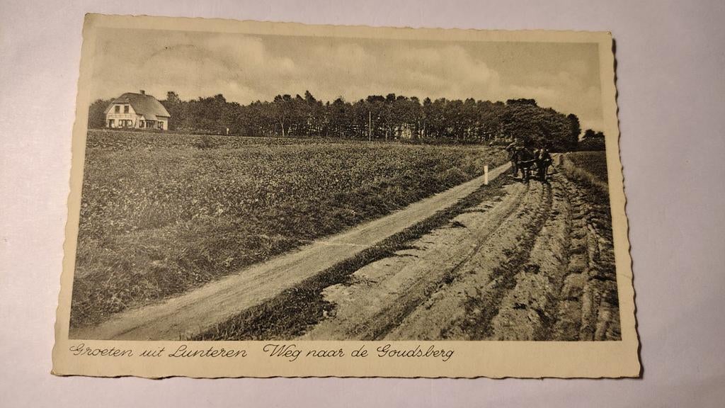 Lunteren Groeten uit - Weg naar de Goudsberg, Ophalen of Verzenden, 1940 tot 1960, Gelderland