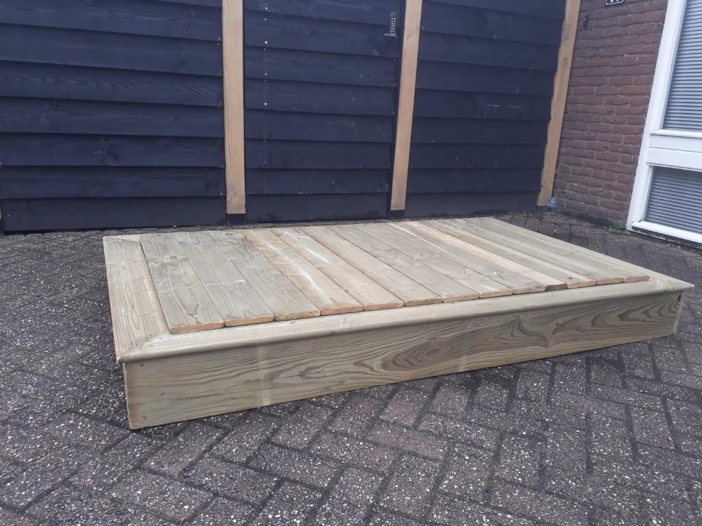 HOUTEN ZANDBAK 120x200 incl deksel kant en klaar geleverd, Ophalen, Nieuw