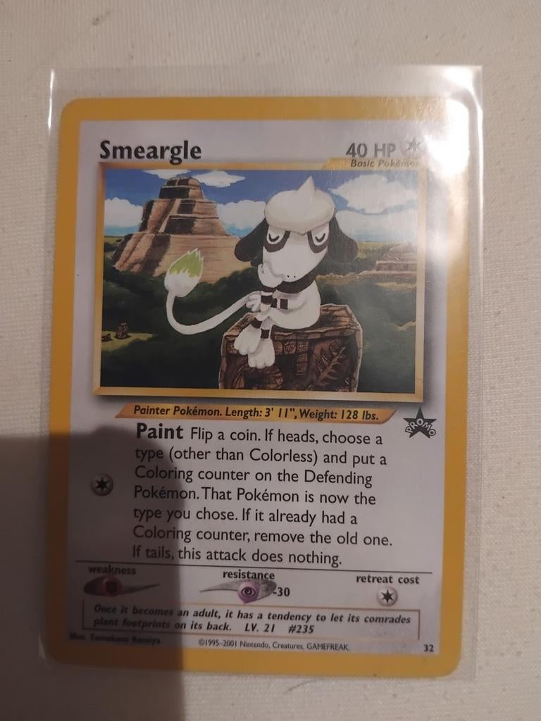 Pokémon Kaart Smeargle promo 32, Ophalen of Verzenden, Gebruikt, Losse kaart